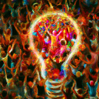 Illustrated light bulb made of a colourful festival crowd, representing creative event ideas